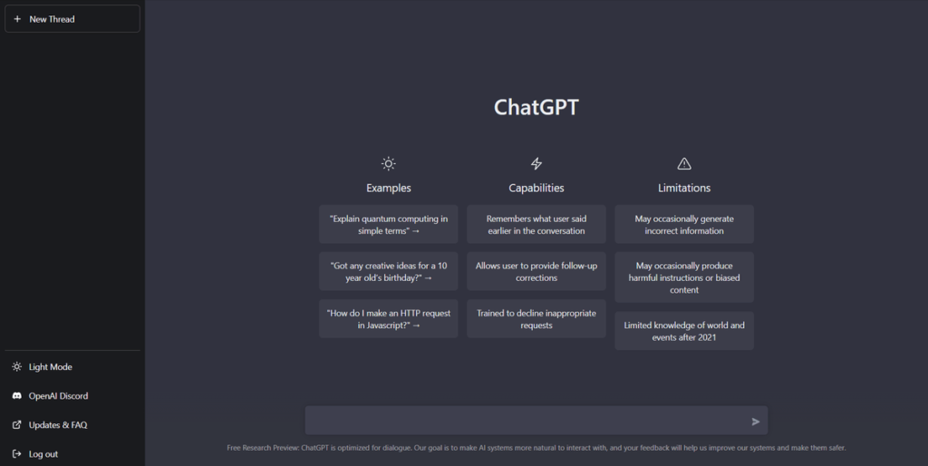 ChatGPT Interface