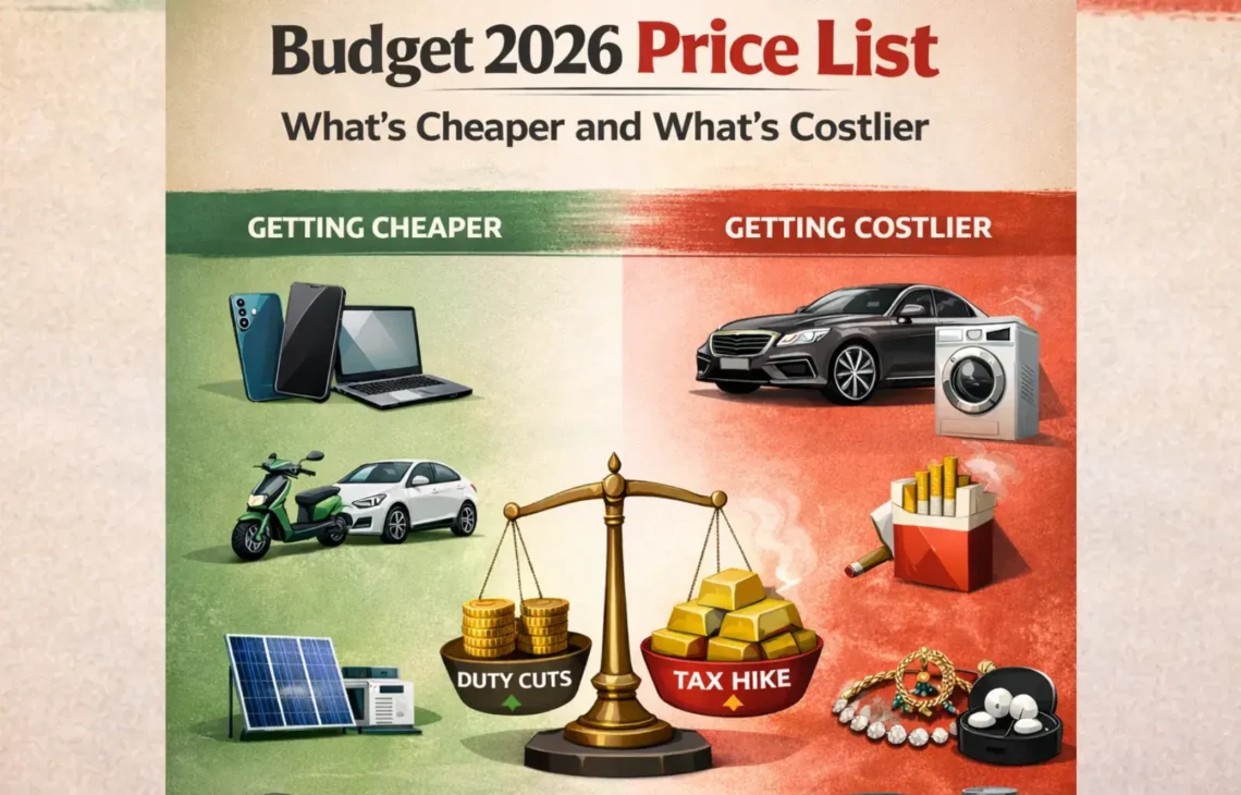 Budget 2026 Price List - What’s Cheaper and What’s Costlier Blog Cover Image